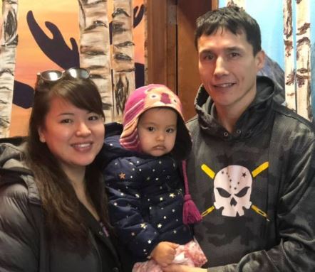Ricko Dewilde with his wife and daughter Maya